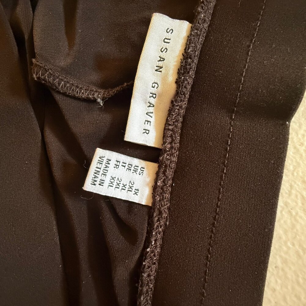 Susan Graver Pants, Brown, 1XL - Picture 5 of 8